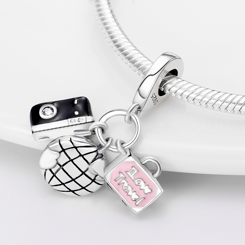 925 zilveren fit Pandora originele charmes diy hanger vrouwelijke armbanden ketting ketting vrouwen roze serie charme bead