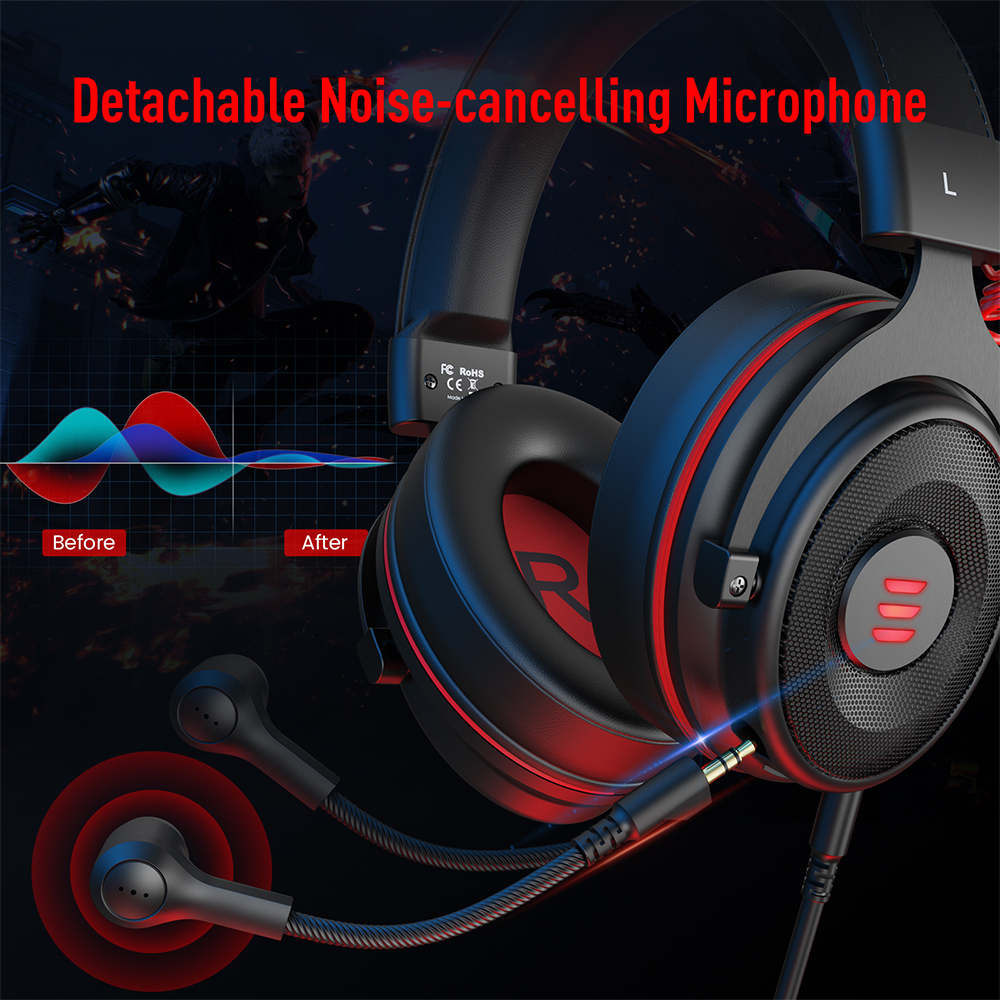 Wired Gaming Headset Gamer E900/E900 Pro 7.1 Surround Gaming Headphones For PC/PS4/PS5/Xbox One with Noise-Cancelling Mic