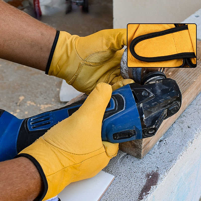 Rękawiczki robocze skórzana ochrona ręki robotnicy Pracuj spawanie ochrony ochrony ogrodu sportowe motocykl kierowcy odporne na rękawiczki