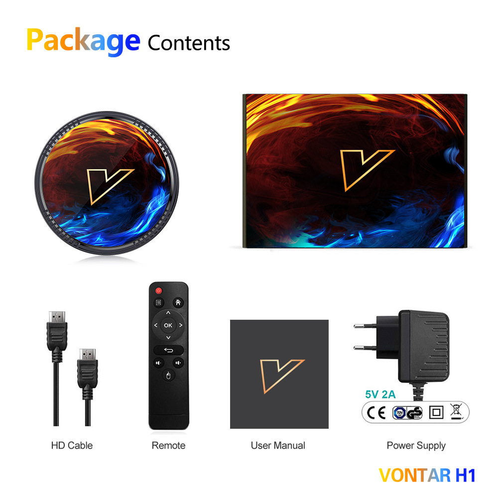 VONTAR H1 Android 12 TV-Box Allwinner H618 Quad Core Cortex A53 Unterstützung 6K 4K BT Wifi6 Google Voice Media Player Set-Top-Box