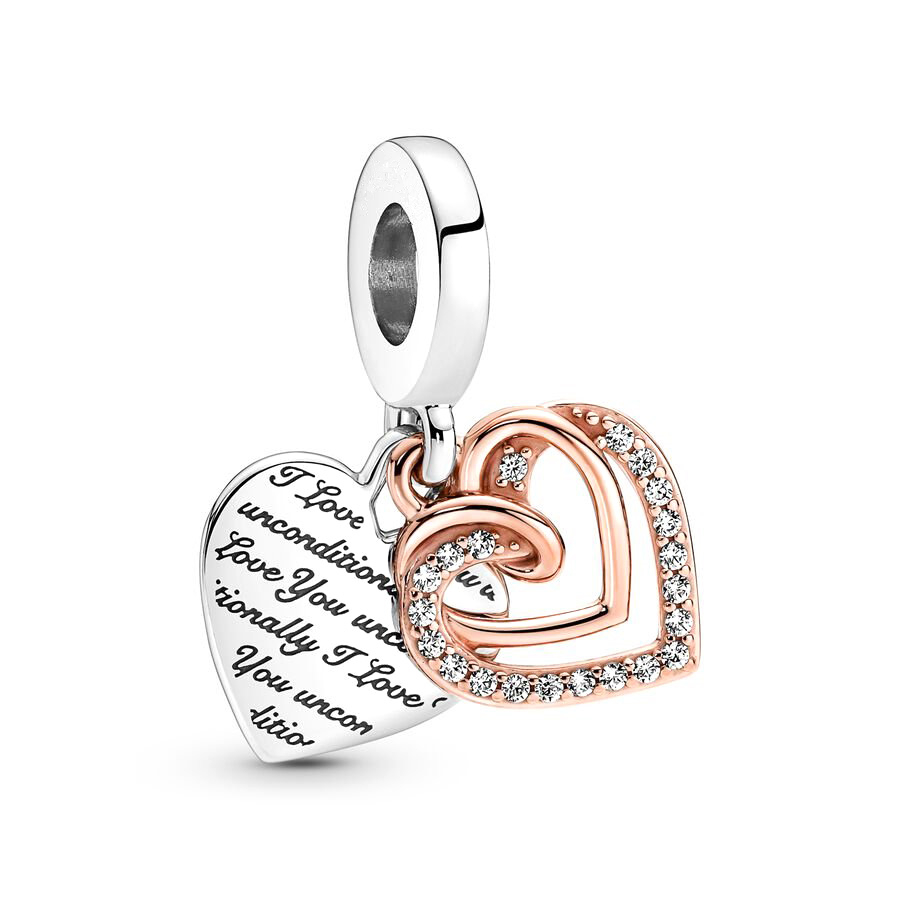 S925 Sterling Silver Entanglement Love Hanging Boy and Girl Charm Suitable for Primitive DIY Lady Pandora Bracelet Jewelry Production