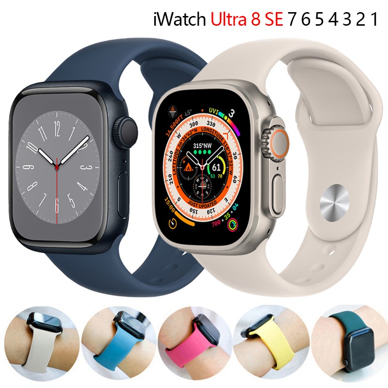 Silicone Strap For Apple Watch Band 38mm 40mm 41mm Ultra 49mm bracelet Apple watch series 7 8 se 3 4 5 6