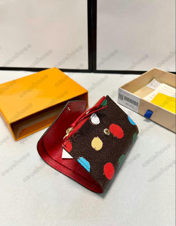 M81865 YK Victorine Juliette Wallet x Yayoi Kusama Designer Женщины окрашенные точки Zippy Rosalie Coin Swork Coilm Dokped Card Держатель PO2473