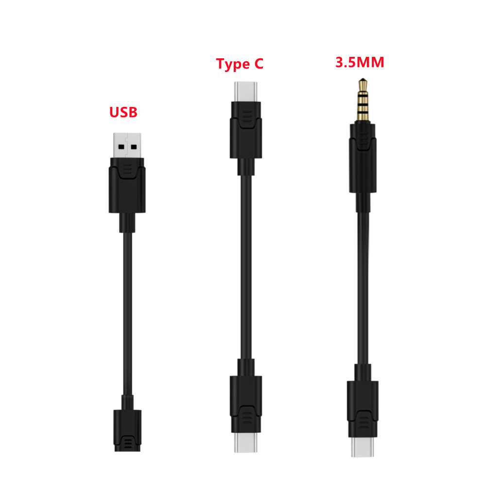 Type C to 3.5mm Audio Cable / Type C to Type C Cable / Female to USB Cable for E5000 Pro 3in1 Gaming Headset Gamer