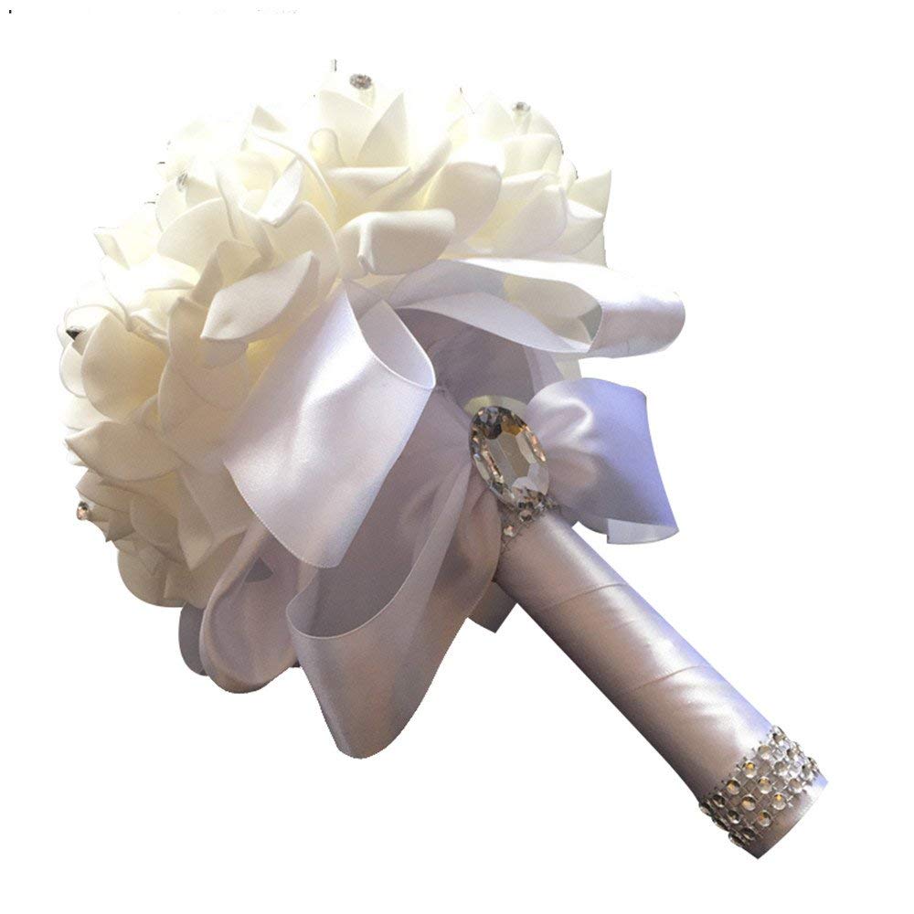 1 Stücke Elfenbein Neue Brautjungfer Hochzeit Dekoration Schaum Blumen Rose Brautstrauß Weiß Satin Romantische Hochzeit Bouquet Günstige 179e