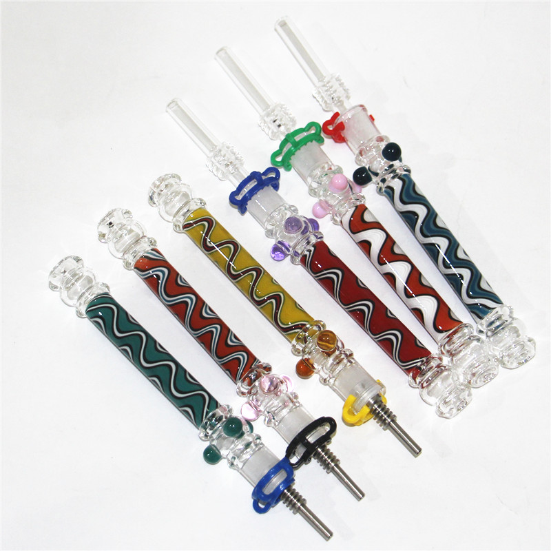 Glass Straw Nail Mini Collectors Hookahs Rig Stick with Thick Pyrex Glass Clear Honeycomb Filter Tips Smoking Hand Pipes