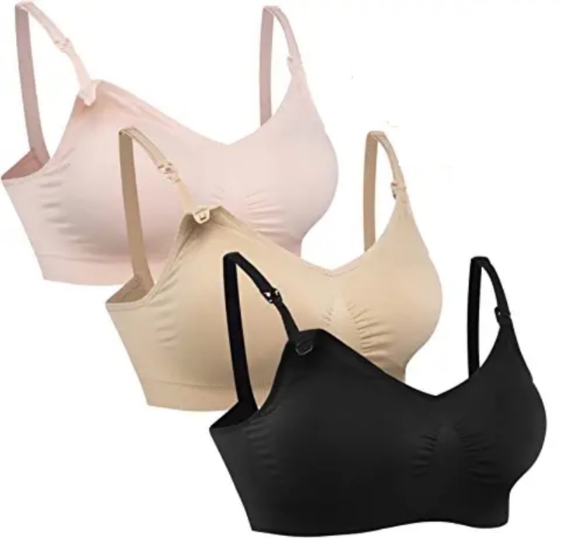 Maternity Intimates Full Bust Seamless Nursing Maternity Bras Bralette M-XXL Without Steel Ring Front Opening Breast Feeding Bra Adjustable Gathered Anti-droop Bra
