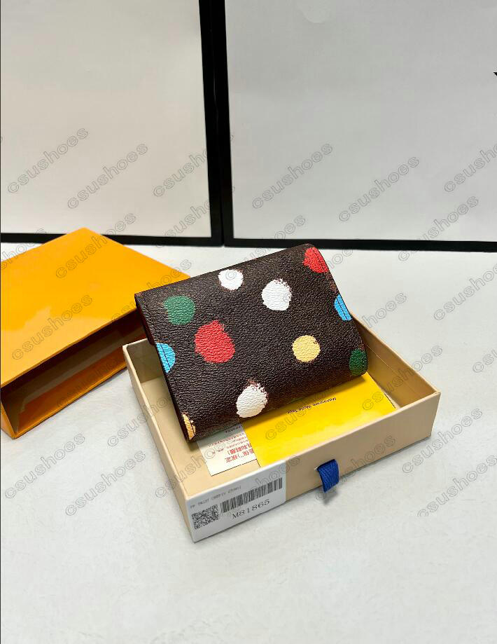 X YK VICTORINE PORTFEL Yayoi Kusama Designer Womens JULIETTE Multicolor PAINTED DOTS Zippy Coin Torebka Card Key Holder Pouch Mini Accessoires Wallet M81865 M69433