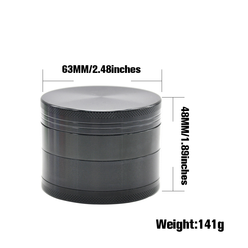 63MM 4Layers Металлические травяные мельницы для курения Дробилка для курения табака Алюминиевый сплав Алмазные зубы с ЧПУ Fit Dry Herb Яркий цвет Логотип OEM