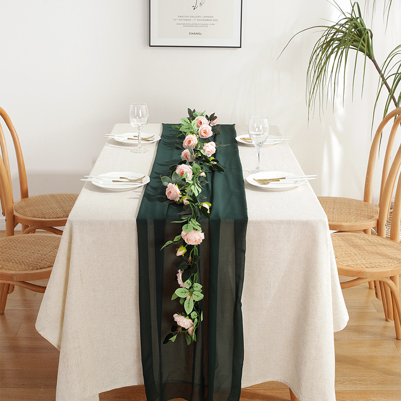 70cm*300cm Chiffon Table Runner Wedding Party Decoratie Home Textiel Tafelkleden
