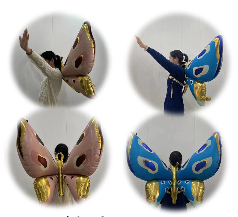 3D Butterfly Foil Balloon 47 дюйм Большой Ангел Крыло Шаллон Бабочки Сказочный воздушный шар для девочки Свадебная бабочка на день рождения