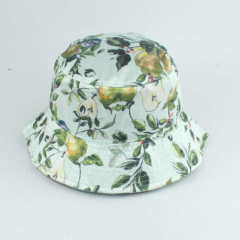 Wide Brim Hats 2021 Panama Hat Summer Bucket Hats Coconut Tree Butterfly Flower Print Fisherman Hat For Men Women Travel Beh Fishing Cap P230311