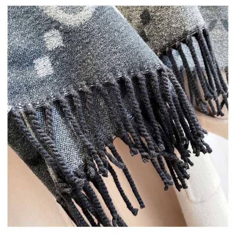 Scarves designer Cashmere like scarf women's classic letter thickened double faced fashionable versatile shawl YXGK