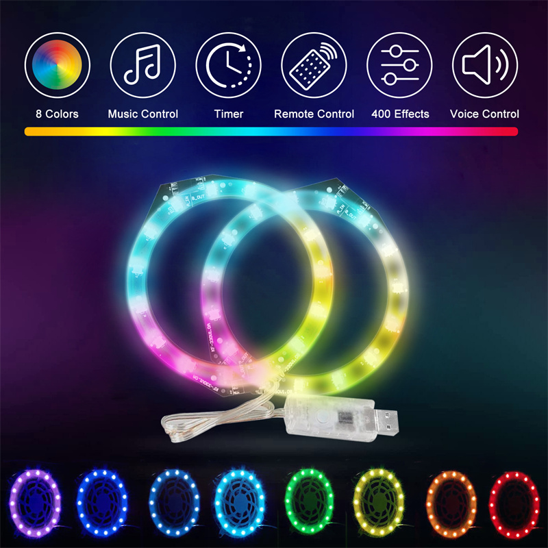 PS5 Console Decoration Light 8 Färger Dazzle Color Changing Luminescent Atmosphere Lamp Diy Remote Control Gaming Accessories DHL GRATIS