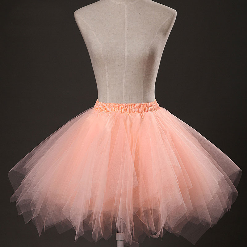 Ny Short Petticoat Tulle kjolar Kvinnor Elastiska stretchiga lager Summer vuxen tutu kjol swing underskirt