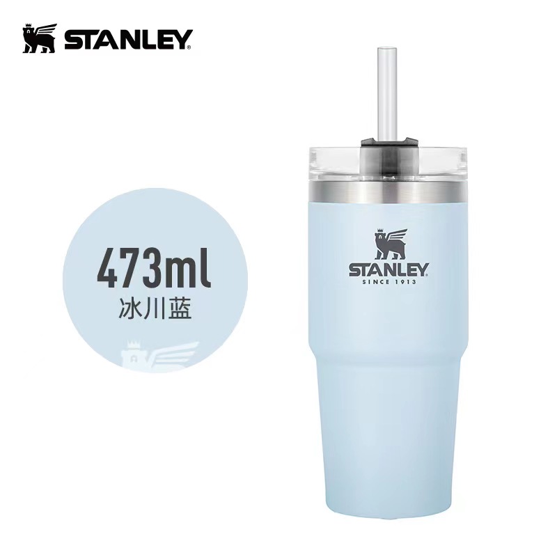 Med logotyp Stanley 40oz muggtumare med handtag isolerade tumlar lockar halm rostfritt stål kaffetermos cup j; lk