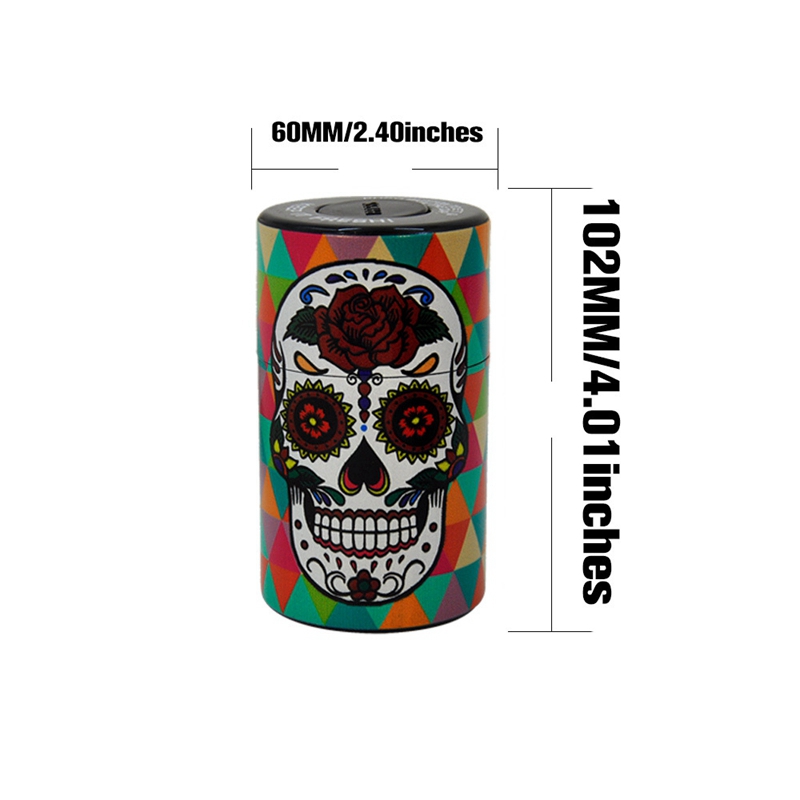 Portable Smoking Colorful Plastic Skulls Pattern Dry Herb Tobacco Stash Tank Storage Case Cigarette Holder Handpipes Spice Miller Grinder Jars DHL