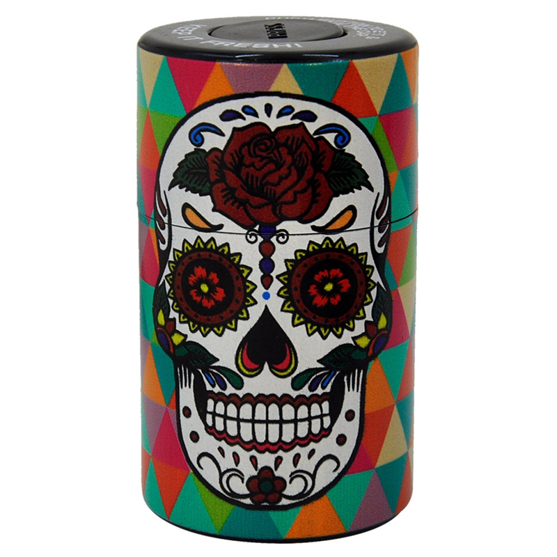 Fumer Coloré Crâne Motif En Plastique Portable Herbe Sèche Tabac Cachette Réservoir De Stockage Porte-Cigarette Handpipes Spice Miller Grinder Jars DHL