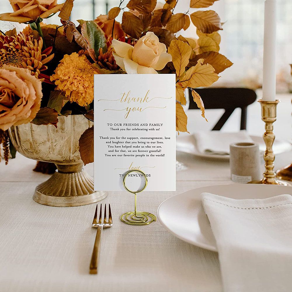 Decorazione feste Romantico lusso in metallo Clip foto Cornice segnaposto Porta carte Numero di tavolo Stand Decorazione feste di nozze