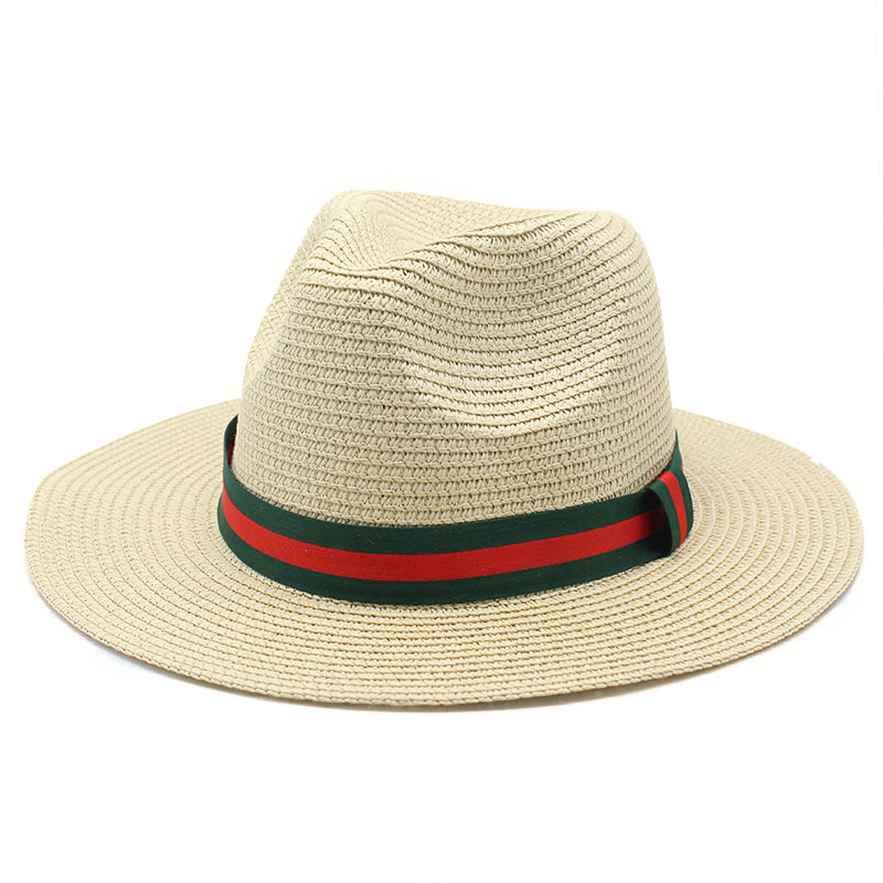 Fashion Spring Summer Wide Brim Straw Hat For Men Women Outdoor Travel Sun Protection Pannama Retro Jazz Top Cap