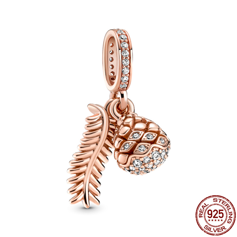 925 argent Fit Pandora Original breloques DIY Pendentif femmes Bracelets perles Douche Plantation Arbre Pelle Charme