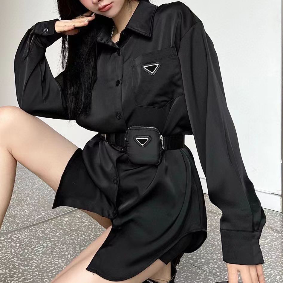 2023 Designer v Neck Blouse Blouses Blouses Tops Tops Long Sleeve Shirt Simple Fashion Top Wored and Slim Length Length Senier Dirtiin