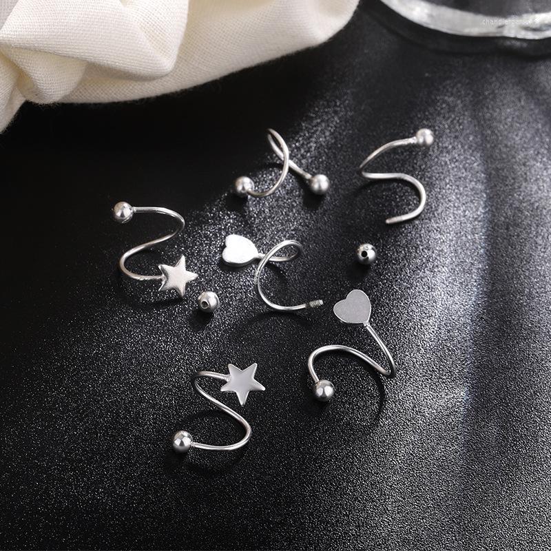 Stud oorbellen mode zilveren kleur spiraal persoonlijkheid hart vrouwen luxe eenvoudig voor bruiloft feest oor fijne sieraden 209r