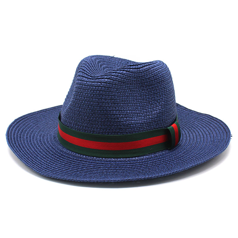 Fashion Spring Summer Wide Brim Straw Hat For Men Women Outdoor Travel Sun Protection Pannama Retro Jazz Top Cap