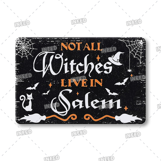 Halloween Poster Vintage Signs Metal Tin Sign Poster Metal Sign Plaque Decoration for Living Room Door Yard Home Wall Decor 30X20cm W03