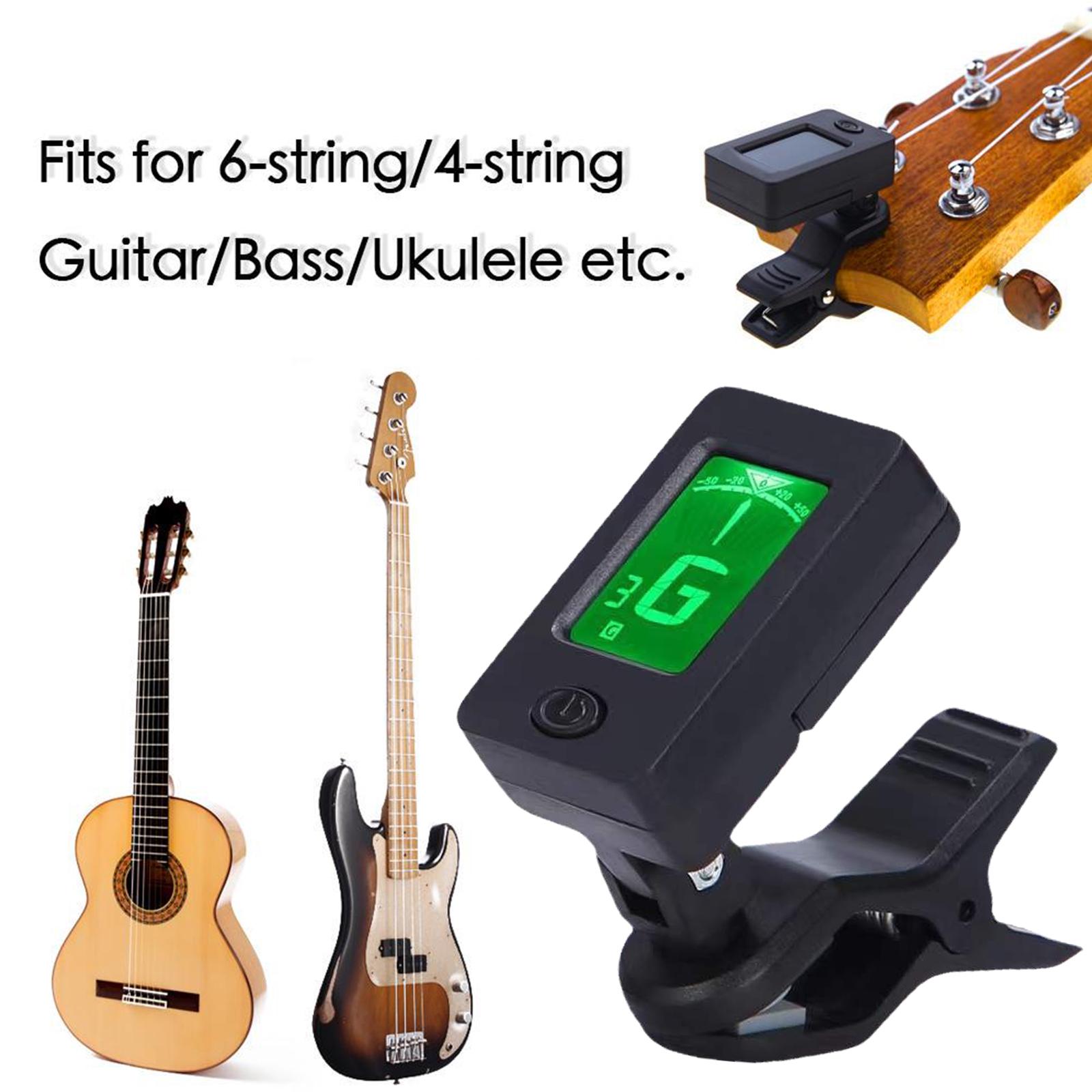 Profesyonel klipsli 360 derece akustik gitar tuner LCD ekran Akustik gitar ukulele aksesuarları için elektrik dijital tuner