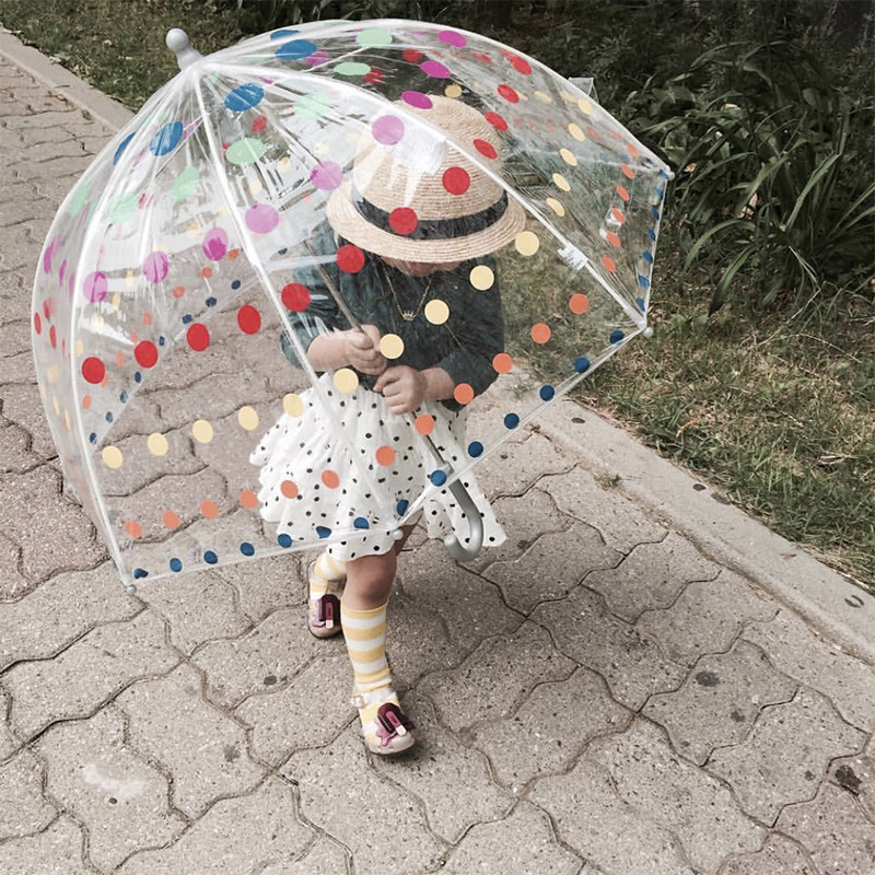 Enfants clair bulle parapluie hommes et femmes enfants parapluies Transparent longue poignée mode parapluie H23-20