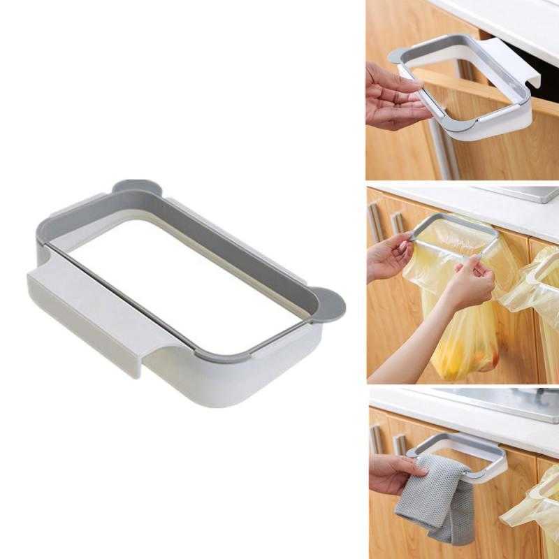 Portable Trash Bag Holder Kitchen Bins Household Cabinet Door Wipe Hangers Trash Rack Kitchen Gadgets