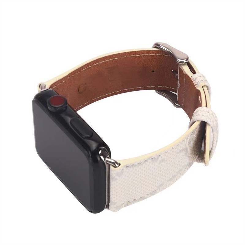 Designer de luxe pour Apple Watch Strap Grande marque de mode 38 mm / 40 mm / 41 mm / 42 mm / 44 mm / 45 mm Spring tide Apple Watch bracelet en cuir iwatch1234567