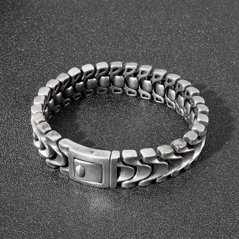 Bracelet à maillons de vélo en acier inoxydable pour hommes, 16mm, os Viking, haute qualité, Vintage, or, argent, chaînes combinées gothiques, Punk, bijoux