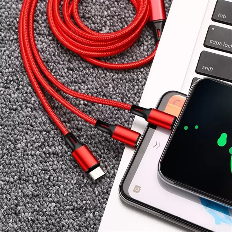 3 в 1 Micro USB -тип C Кабели зарядного устройства Multi USB -порт Многочисленная зарядная шнур мобильный телефон для Oppo Reno 2 3 4 5 6 7 8 Pro A3S A5S A5 A9 A12 A15 A31 A52 A72 A92 A54 A74 A94