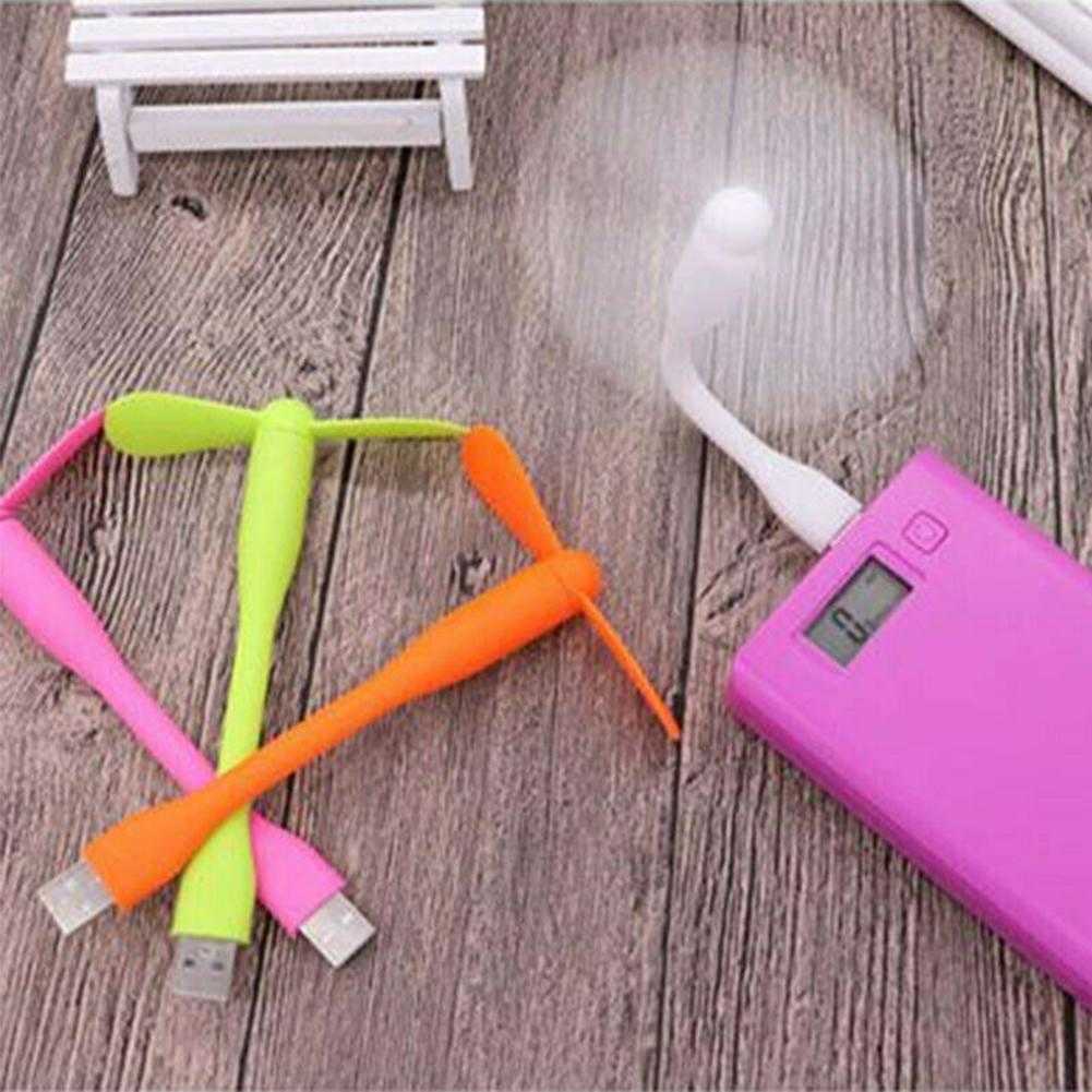 Electric Fans Creative USB Flexible Portable Mini för Power Bank Notebook Computer LED Light Lamp Summer Gadgets