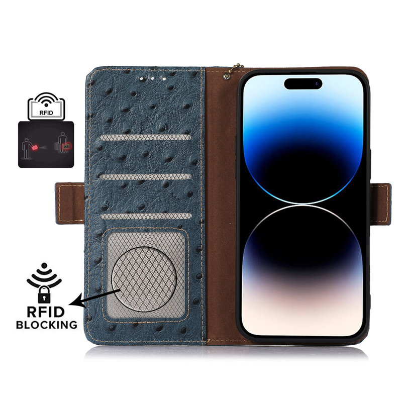 Magnetic Flip Vogue Phone Hülle für iPhone 14 Pro Max Samsung Galaxy S23 Ultra S22 plus Sony Xperia 10 i 5 Pro-i RFID Blocking Strauß Muster Echtes Lederbrieftasche Shell Shell