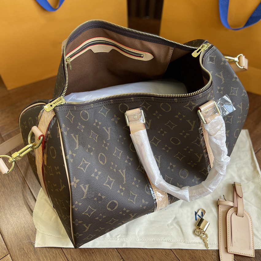 Designer-Tasche Outdoor-Reisetasche Luxus Damen Herren Schulterhandtasche Leder große Kapazität Größe 45 cm 55 cm mit Schloss Brieftasche Presbyopie Plaid