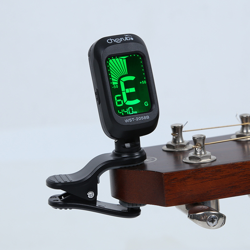 Tunhador de guitarra acústico folclórica Violino Ukulele Bass Tuner eletrônico Tuner String Musical Instrument Acessórios Guitar Bass Tuner