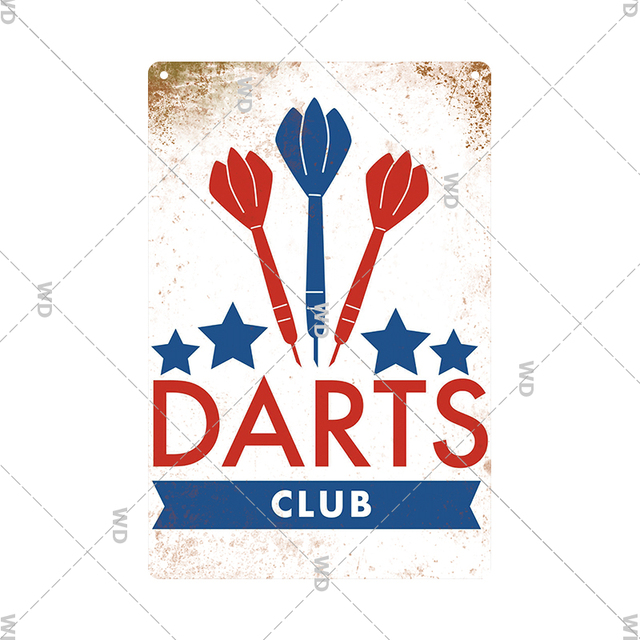 Vintage darts spelskyltar retro metall affischer tennskylt retro plack spela dart belgien plattor för garage man grotta hem pub dekor 30x20 cm w03