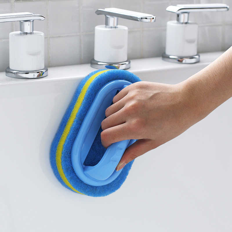 Kitchen Cleaning Bathroom Toilet Kitchen Glass Wall Cleaning Bath Brush Handle Sponge Bath BottomBathtub Ceramic Cleaning Tools