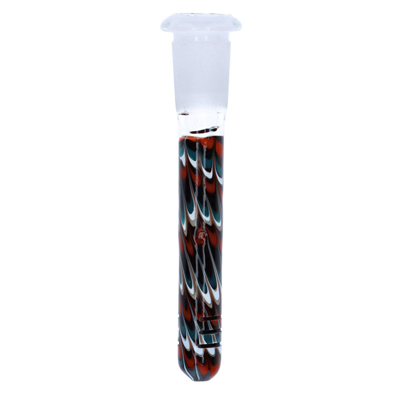 Latest Colorful Wig Wag Pyrex Glass Handmade Smoking Bong Down Stem Portable 14MM Female 18MM Male Filter Bowl Container Waterpipe Accessories Holder