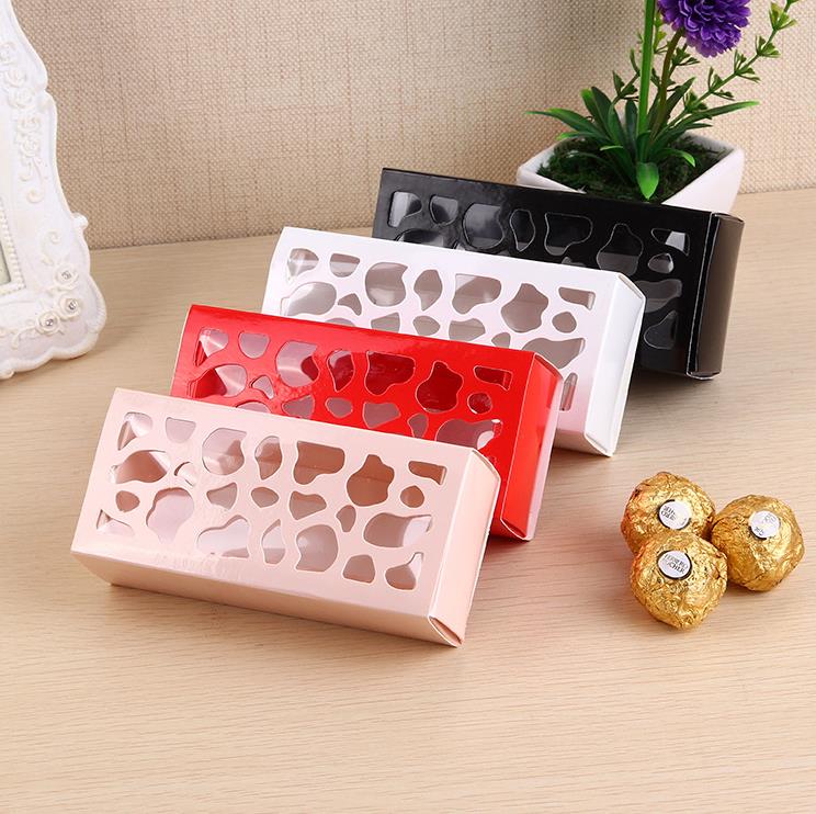 Gift Wrap Hollow Macarons Box Cookie Package Baking Small Cake Box for Chocolate Muffin Biscuits Luxury Gift Box Wedding Party Decor SN5184