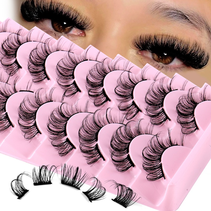 10 paren gesegmenteerde valse wimpers DD Curl Diy Cluster Lash Extensions Soft Natural Cruelty Free Faux 3D Mink Lashes Make -up