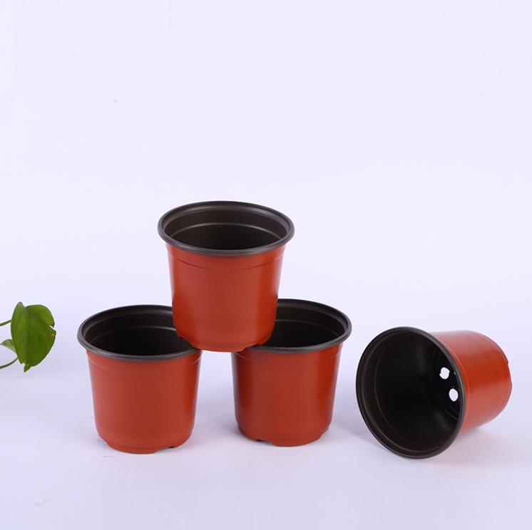 Double Color Flower Pots Plastic Red Black Nursery Transplant Basin Unbreakable Flowerpot Home Planters Garden Supplies SN5186