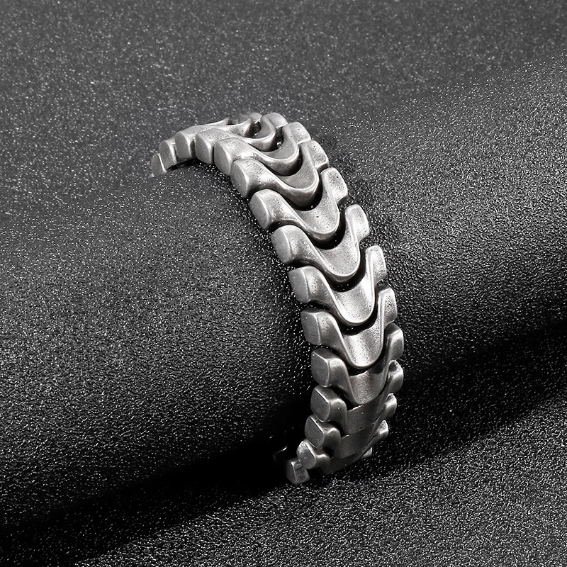 Bracelet à maillons de vélo en acier inoxydable pour hommes, 16mm, os Viking, haute qualité, Vintage, or, argent, chaînes combinées gothiques, Punk, bijoux