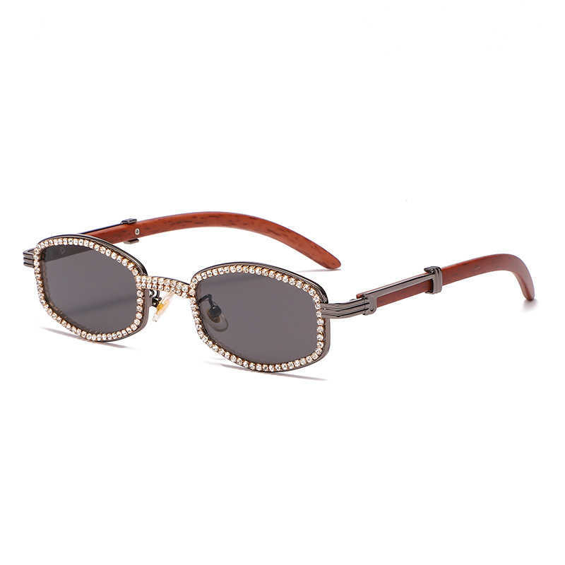 2024 New High Quality 10% OFF Luxury Designer New Men's and Women's Sunglasses 20% Off exquisite hand chain flat net red round frame personalized wood grain mirror leg