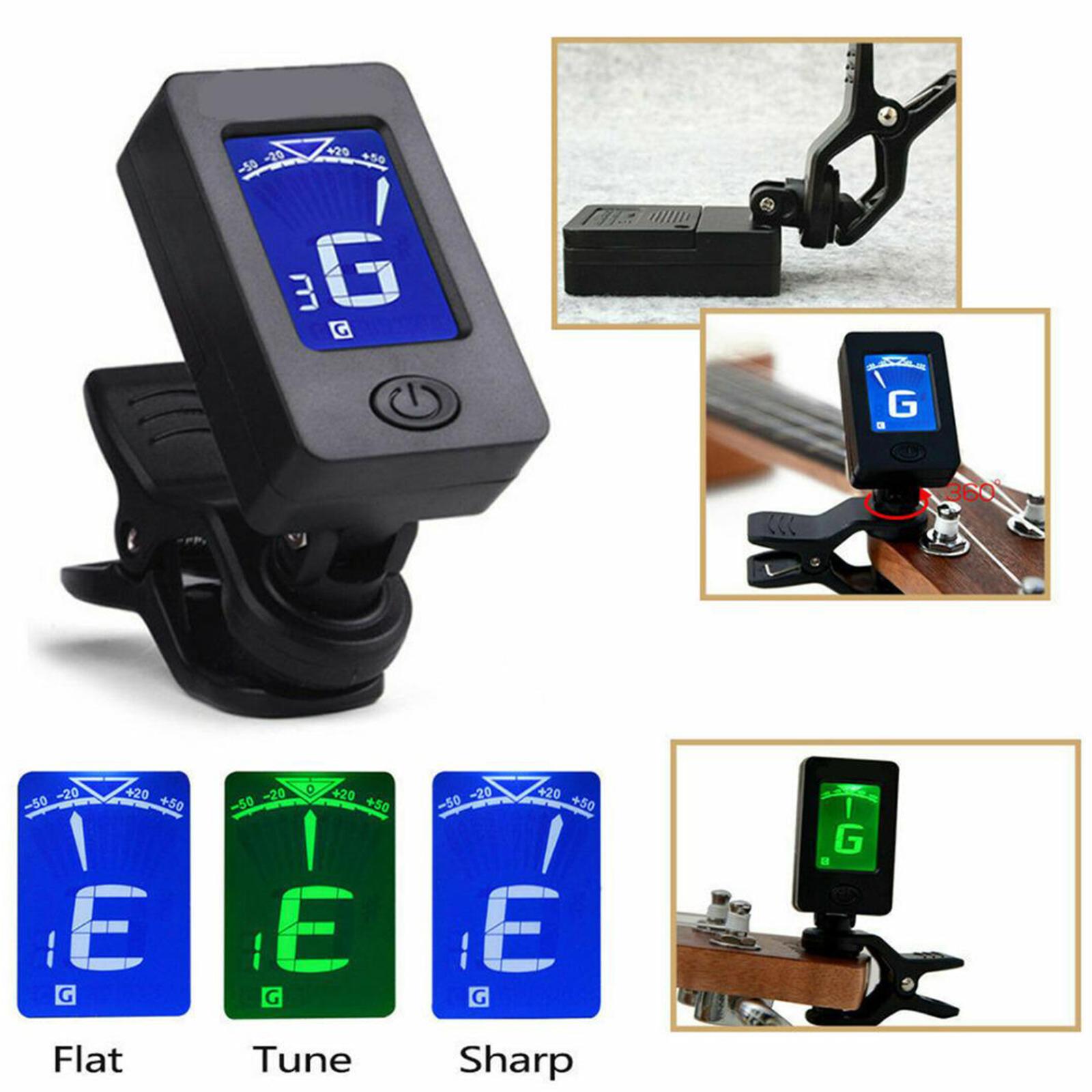 Professionelle Clip-On 360 Grad Akustische Gitarre Tuner LCD Bildschirm Elektrische Digital Tuner Für Akustische Gitarre Ukulele Zubehör