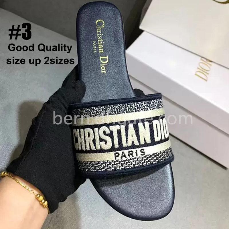 D I O R Premiun/Good Dupe Embroidery Printing Summer Flat Slippers Beach  Sandals For Women EU Size 34 42 From Bern, $34.96 | DHgate.Com