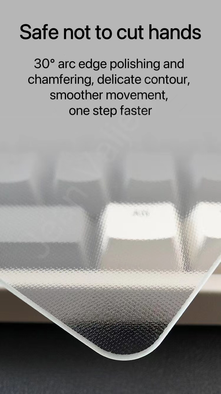 Tempered glas muis pad game muizen kussen transparante stomme mute bureau anti-slip waterdichte gaming office keyboard accessorie voor fps csgo